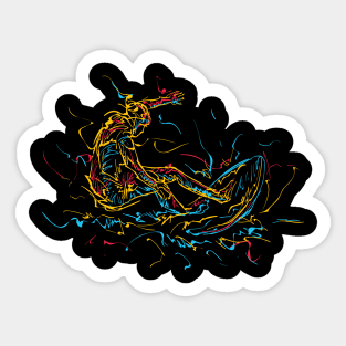 Surfer Wave Abstract Colorful Sticker